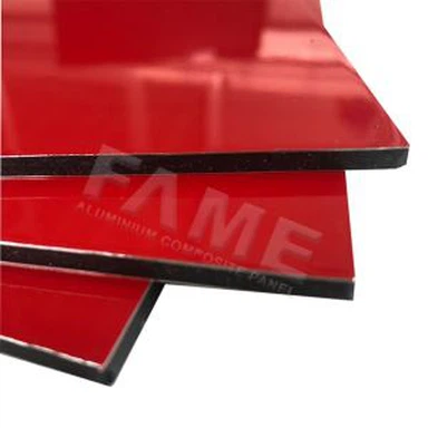 Glanzend rood ACP eenzijdig ongebroken